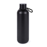 Thermoflasche aus Edelstahl mit Becher im Boden farbe schwarz zweite Ansicht