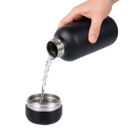 Thermoflasche aus Edelstahl mit Becher im Boden farbe schwarz vierte Ansicht