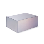 Selbstaufrichtende Geschenkbox aus Karton mit Magnetverschluss farbe silber erste Ansicht