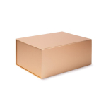 Selbstaufrichtende Geschenkbox aus Karton mit Magnetverschluss farbe gold erste Ansicht
