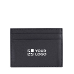 Schwarzes Kartenetui aus Leder in eleganter Geschenkbox farbe schwarz Ansicht mit Druckbereich