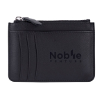 Schwarzes Kartenetui aus Leder mit mittigem Reißverschluss farbe schwarz fünfte Ansicht