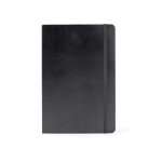 Notizbuch aus Kunstleder mit cremefarbenen, linierten Seiten, A5 farbe schwarz erste Ansicht