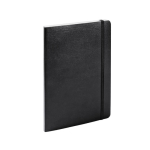 Notizbuch aus Kunstleder mit cremefarbenen, linierten Seiten, A5 farbe schwarz zweite Ansicht