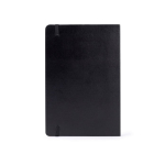 Notizbuch aus Kunstleder mit cremefarbenen, linierten Seiten, A5 farbe schwarz dritte Ansicht