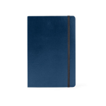 Notizbuch aus Kunstleder mit cremefarbenen, linierten Seiten, A5 farbe marineblau erste Ansicht