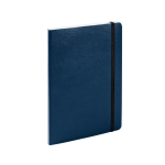 Notizbuch aus Kunstleder mit cremefarbenen, linierten Seiten, A5 farbe marineblau zweite Ansicht