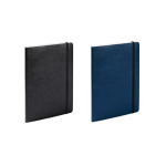 Notizbuch aus Kunstleder mit cremefarbenen, linierten Seiten, A5 farbe marineblau fünfte Ansicht