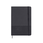 Kunstleder-Notizbuch & RPET mit cremefarbenen, linierten Seiten, A5 farbe schwarz erste Ansicht