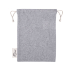 Beutel aus recycelter Baumwolle und Polyester mit Kordelzug, 120 g/m² farbe grau vierte Ansicht