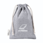 Beutel aus recycelter Baumwolle und Polyester mit Kordelzug, 120 g/m² farbe grau fünfte Ansicht