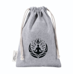 Beutel aus recycelter Baumwolle und Polyester mit Kordelzug, 120 g/m² farbe grau sechste Ansicht