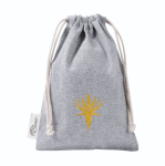 Beutel aus recycelter Baumwolle und Polyester mit Kordelzug, 120 g/m² farbe grau Detailbild