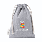 Beutel aus recycelter Baumwolle und Polyester mit Kordelzug, 120 g/m² farbe grau Detailbild 2