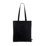 Fairtrade-Baumwolltasche mit langen Henkeln, 6 kg Traglast, 140 g/m² farbe schwarz erste Ansicht