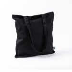 Fairtrade-Baumwolltasche mit langen Henkeln, 6 kg Traglast, 140 g/m² farbe schwarz zweite Ansicht