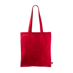 Fairtrade-Baumwolltasche mit langen Henkeln, 6 kg Traglast, 140 g/m² farbe rot erste Ansicht