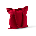 Fairtrade-Baumwolltasche mit langen Henkeln, 6 kg Traglast, 140 g/m² farbe rot zweite Ansicht