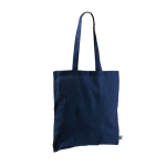 Fairtrade-Baumwolltasche mit langen Henkeln, 6 kg Traglast, 140 g/m² farbe marineblau erste Ansicht