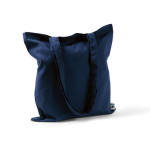 Fairtrade-Baumwolltasche mit langen Henkeln, 6 kg Traglast, 140 g/m² farbe marineblau zweite Ansicht