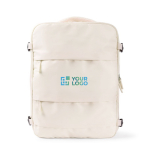 Polyester-Laptoprucksack, ideal für Reisen, 15'' farbe weiß Ansicht mit Druckbereich