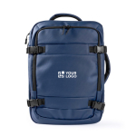 Polyester-Laptoprucksack für Reisen, 16'' farbe blau Ansicht mit Druckbereich