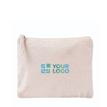 Rechteckige Kulturtasche aus Bio-Baumwolle mit GOTS-Zertifizierung farbe natürliche farbe Ansicht mit Druckbereich