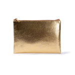 Kompakte Kulturtasche aus PU mit goldenem Finish, Reißverschluss farbe gold erste Ansicht