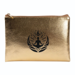 Kompakte Kulturtasche aus PU mit goldenem Finish, Reißverschluss farbe gold dritte Ansicht