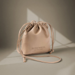 Kulturtasche aus PU mit Kordelzug, auch tragbar als Tasche farbe camel fünfte Ansicht