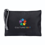 Nylon-Kulturtasche mit zweifarbigem Kordelzug am Zipper, 240 g/m² farbe schwarz vierte Ansicht