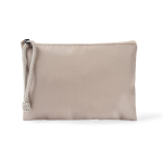 Nylon-Kulturtasche mit zweifarbigem Kordelzug am Zipper, 240 g/m² farbe beige erste Ansicht