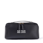 Reisekulturtasche aus PU mit weichem Finish, 400 g/m² farbe schwarz Ansicht mit Druckbereich