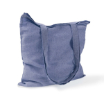 Baumwoll-Polyester-Umhängetasche mit langen Henkeln, 120 g/m² farbe blau dritte Ansicht