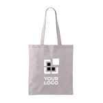 Baumwoll-Polyester-Umhängetasche mit langen Henkeln, 120 g/m² farbe grau Ansicht mit Druckbereich