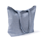 Baumwoll-Polyester-Tote-Bag mit langen Henkeln, 220 g/m² farbe blau dritte Ansicht