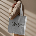 Große Baumwoll-Polyester-Tote-Bag mit meliertem Finish, 240 g/m² farbe schwarz vierte Ansicht