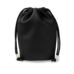 Beutelartige Kulturtasche aus Kunstleder mit Kordelzugverschluss farbe schwarz zweite Ansicht