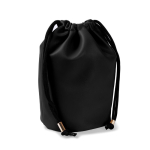 Beutelartige Kulturtasche aus Kunstleder mit Kordelzugverschluss farbe schwarz dritte Ansicht