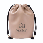 Beutelartige Kulturtasche aus Kunstleder mit Kordelzugverschluss farbe beige fünfte Ansicht