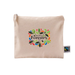 Flache Kulturtasche aus Fairtrade-Baumwolle, 220 g/m², Zipper farbe natürliche farbe Detailbild 4