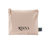 Flache Kulturtasche aus Fairtrade-Baumwolle, 220 g/m², Zipper farbe natürliche farbe fünfte Ansicht