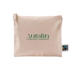 Flache Kulturtasche aus Fairtrade-Baumwolle, 220 g/m², Zipper farbe natürliche farbe Detailbild
