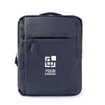 Business-Rucksack für Laptop aus Kunstleder 15'' farbe marineblau Ansicht mit Druckbereich