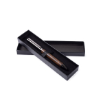 Eleganter Drehmechanik-Kugelschreiber aus Holz mit blauer Tinte farbe dunkler holzton Detailbild