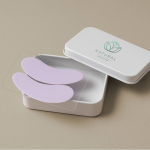 Wiederverwendbares Set aus Silikon-Augenpads in einer Box farbe weiß Detailbild