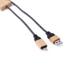 1 m langes Ladekabel mit Bambusdetail zum Personalisieren farbe schwarz vierte Ansicht