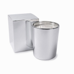 Duftkerze mit floraler Note, 3 Dochte, im glänzenden Glasgefäß farbe silber zweite Ansicht