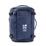 Polyester-Laptoprucksack, trolleygeeignet, 15'' farbe blau Ansicht mit Druckbereich