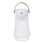 Lampe mit Metalldesign und PU-Griff an der Oberseite dritte Ansicht